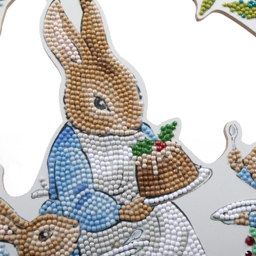 Preview: Craft Buddy CA-WRPRBT02 Crystal Art Wreath Kit 30 x 30 cm Peter's Pudding