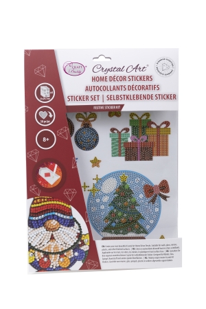 Craft Buddy CA-WST06 Set of 4 Crystal Art Wall Stickers Set mit 4 Wandstickern Festive Stickers
