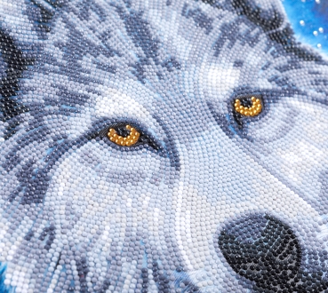 Preview: Craft Buddy CAK-A169M Framed Crystal Art Holzrahmen Moonlight Wolf
