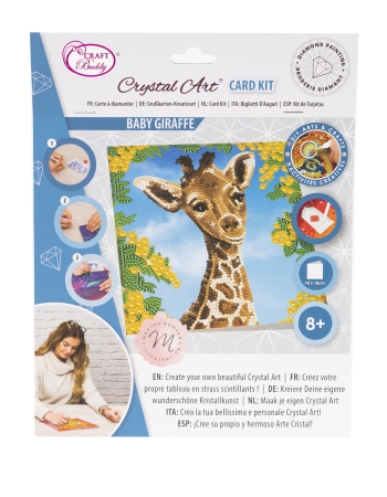 Craft Buddy CCK-A119 Crystal Art Card 18 x 18 cm Baby Giraffe