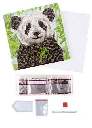 Preview: Craft Buddy CCK-A120 Crystal Art Card 18 x 18 cm Baby Panda