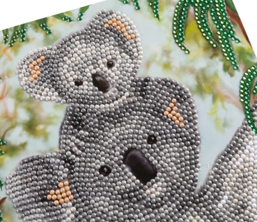 Preview: Craft Buddy CCK-A121 Crystal Art Card 18 x 18 cm Baby Koala Cuddles