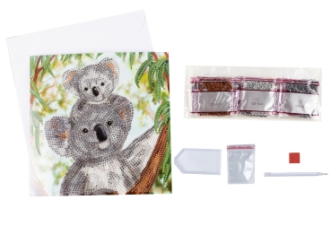 Preview: Craft Buddy CCK-A121 Crystal Art Card 18 x 18 cm Baby Koala Cuddles