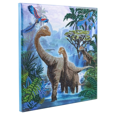 Preview: Craft Buddy CAK-A189M Framed Crystal Art Holzrahmen Jurassic Jungle