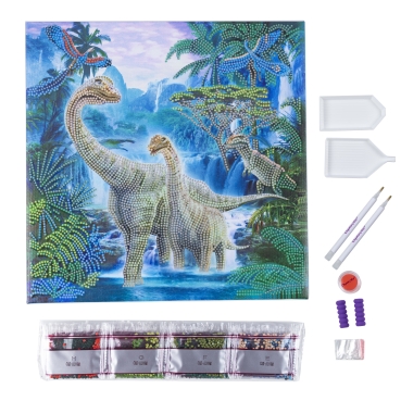Craft Buddy CAK-A189M Framed Crystal Art Holzrahmen Jurassic Jungle
