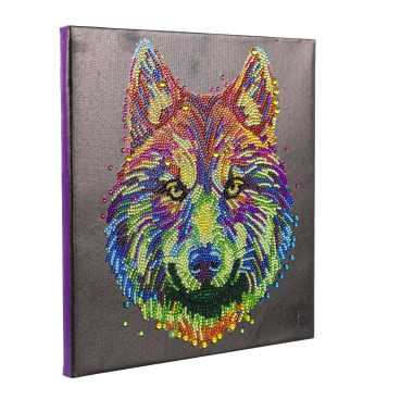 Craft Buddy CAK-A187M Framed Crystal Art Holzrahmen Colourful Wolfe