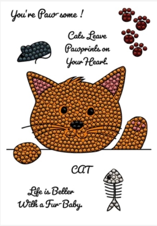 Craft Buddy CCST85 Crystal Art Crystal Art A6 Clear Stamps Transparente Stempel Cute Kitten