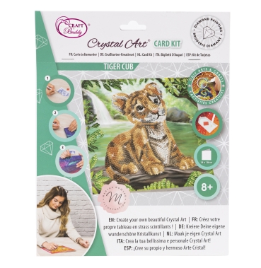 Craft Buddy CCK-A123 Crystal Art Card 18 x 18 cm Tiger Cub
