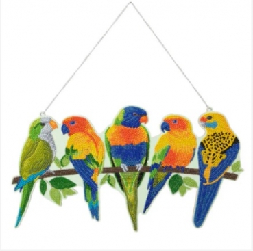 Craft Buddy CA-HD02KT Crystal Art Hanging Wall Decoration Parrot Paradise