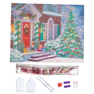 Preview: Craft Buddy CAK-A211L Crystal Art Kit 50 x 40 cm Christmas House