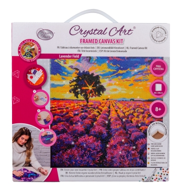 Craft Buddy CAK-A203M Framed Crystal Art Kit Holzrahmen Lavender Field