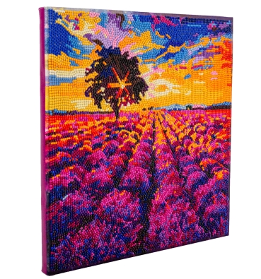 Craft Buddy CAK-A203M Framed Crystal Art Kit Holzrahmen Lavender Field