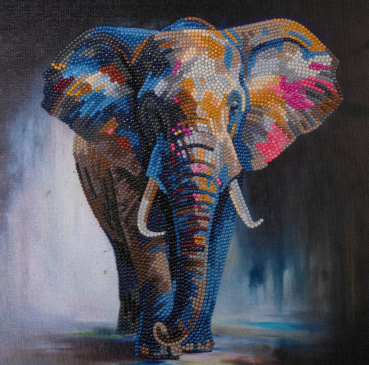Craft Buddy CAK-A201M Framed Crystal Art Kit Holzrahmen Majestic Elephant