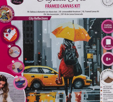Craft Buddy CAK-A196M Framed Crystal Art Kit Holzrahmen City Reflections
