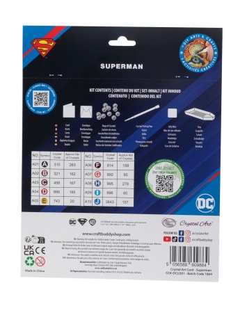 Preview: Craft Buddy CCK-DCU301 Crystal Art Card 18 x 18 cm Superman