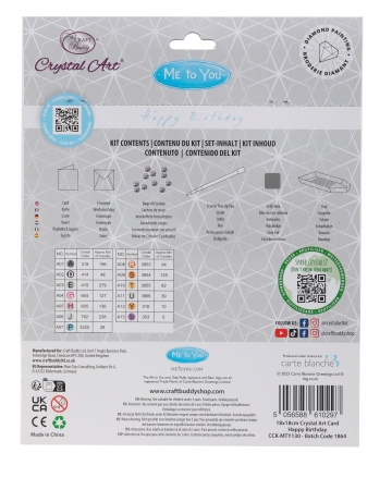 Preview: Craft Buddy CCK-MTY130 Crystal Card Kit 18 x 18 cm Happy Birthday