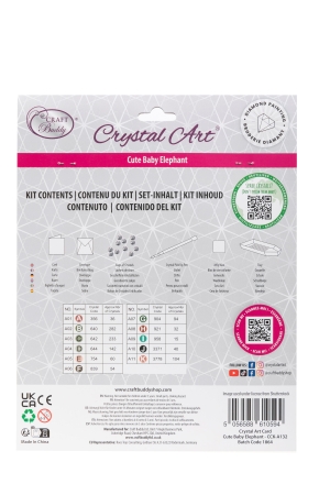 Preview: Craft Buddy CCK-A132 Crystal Card Kit 18 x 18 cm Elephant