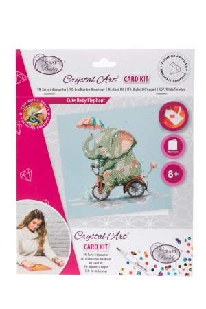 Craft Buddy CCK-A132 Crystal Card Kit 18 x 18 cm Elephant