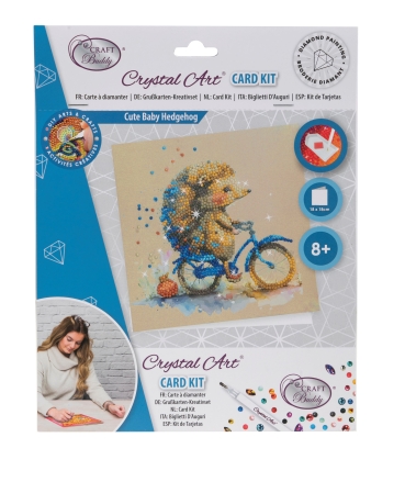Craft Buddy CCK-A131 Crystal Card Kit 18 x 18 cm Cute Baby Hedgehog