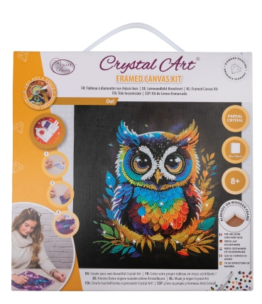 Craft Buddy CAK-A199M 30 x 30 cm Crystal Art Kit Holzrahmen Owl