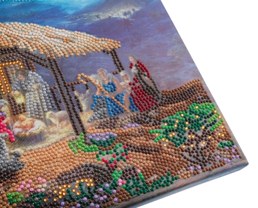 Craft Buddy CAK-TK021M 30 x 30 cm Crystal Art Kit Holzrahmen Nativity Scene