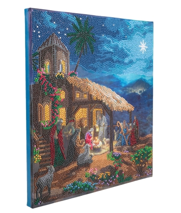 Craft Buddy CAK-TK021M 30 x 30 cm Crystal Art Kit Holzrahmen Nativity Scene