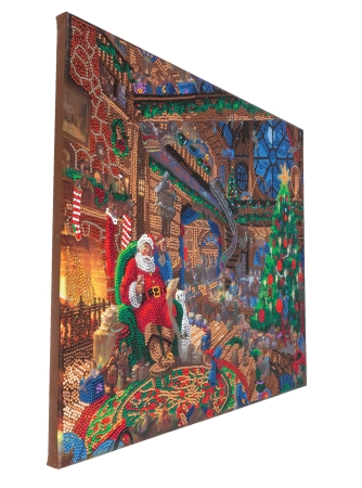 Craft Buddy CAK-TK030L Crystal Art Framed Querformat 40 x 50 cm Santa's Workshop