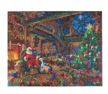 Craft Buddy CAK-TK030L Crystal Art Framed Querformat 40 x 50 cm Santa's Workshop
