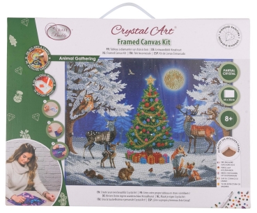 Preview: Craft Buddy CAK-A298ML Framed Crystal Art Holzrahmen Animal Gathering