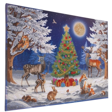 Preview: Craft Buddy CAK-A298ML Framed Crystal Art Holzrahmen Animal Gathering