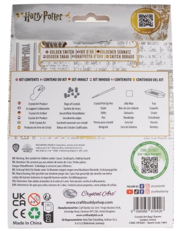 Preview: Craft Buddy CABC-HPS001 Crystal Art Backpack Charm Kit Golden Snitch