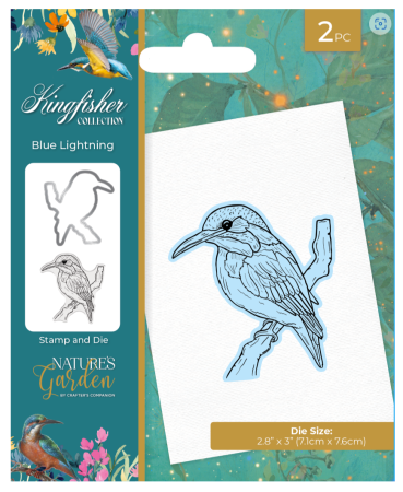 Crafter's Companion Kingfisher Collection Stamp and Die Blue Lightning