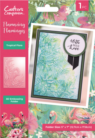 Crafter's Companion Flamazing Flamingos Embossing Folder Tropical Flora