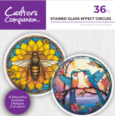 Crafter's Companion Printed Acetate Effect Circles Stained Glass Windows
