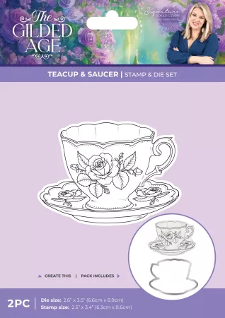 Crafter's Companion The Gilded Age Stamp & Die Teacup & Saucer