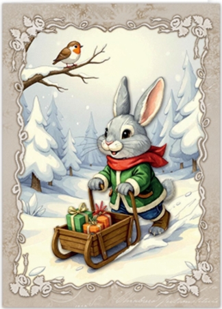 Preview: Creatief Art Snowy Bunnies Card Kit Bunny Wonderland 01