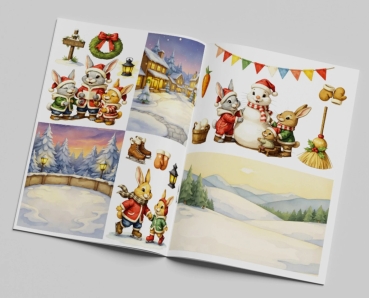 Preview: Creatief Art Snowy Bunnies Book Creative CutOuts