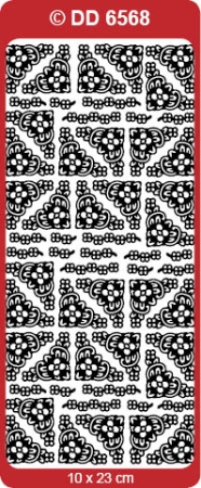 Reddy Stickerbogen 10 x 23 cm Ecken Daisy, silber