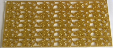 Wachs Platte mit Dekor Borten Sterne gold