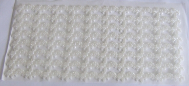 Wachs Platte mit Dekor Borten Blumen weiss