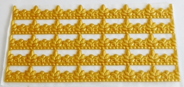 Wachs Platte mit Dekor Borten gold