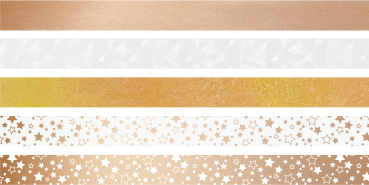 Preview: Deko Tape Mini Sterne jede Rolle 3 m x 12 mm rosegoldfarben