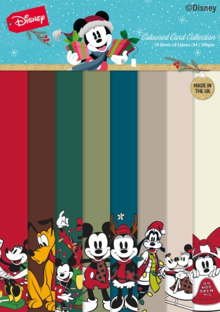 Creative Expressions Mickey & Friends A4 Coloured Card Collection Christmas