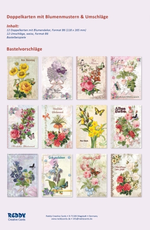 Preview: Reddy Cards Karten mit Blumendekor