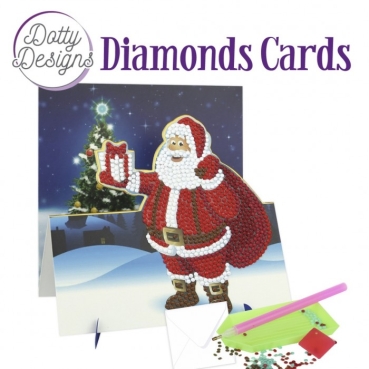 Dotty Designs Diamond Easel Card 135 Santa with Present
