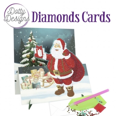 Dotty Designs Diamond Easel Card 140 Santa with Sledge
