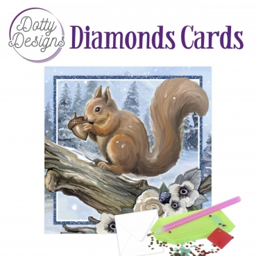 Dotty Designs Diamond Cards Squirrel in a Snowy Landscape