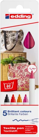 Edding e-4600 Textile Pen Set Warm Colours
