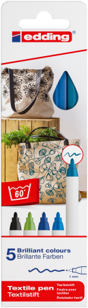 Edding e-4600 Textile Pen Set Cool Colours