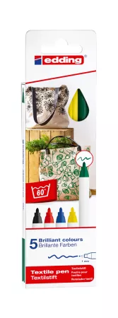 Edding e-4600 Textile Pen Set Basic Colours